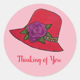 Pegatina Redonda Gorra rojo