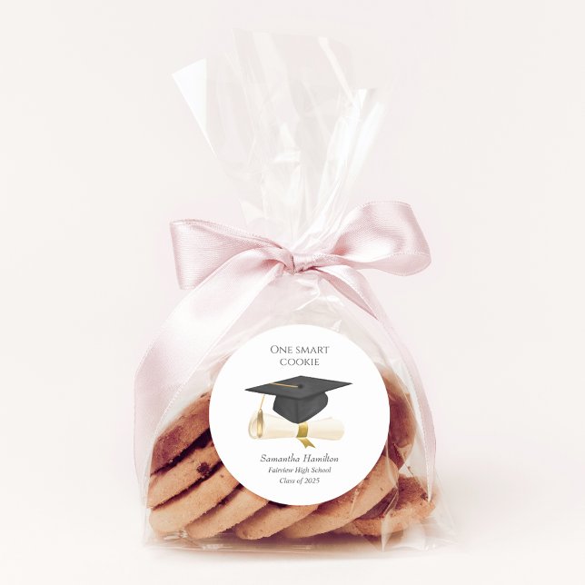 Pegatina Redonda Gorrito de graduación personalizado (Subido por el creador)