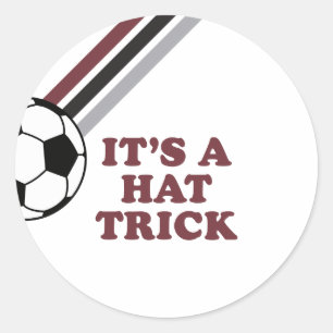 Pegatina Redonda Gorro de Fútbol Rayas Granate Truco de Sombrero Cu