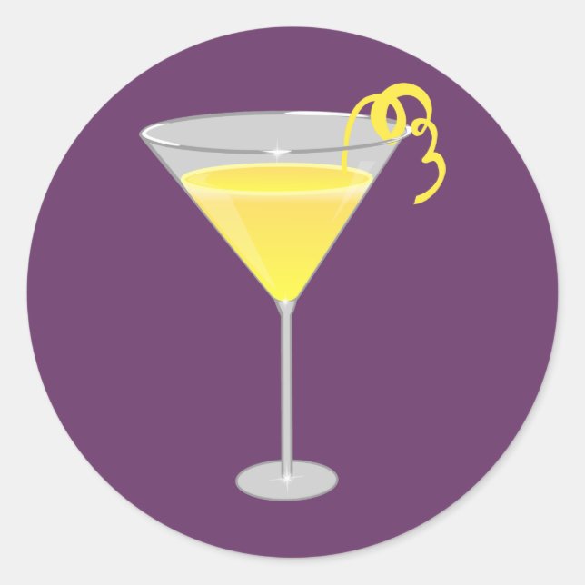 Pegatina Redonda Gota de limón (Anverso)