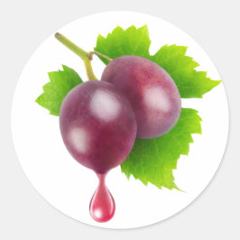 Pegatina Redonda Gota de vino