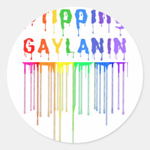 Pegatina Redonda Gota Gaylanin Gay Melanin Funny Gay Pride Mont