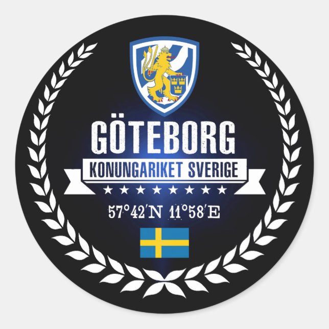 Pegatina Redonda Göteborg (Anverso)