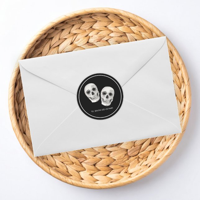 Pegatina Redonda Gothic Skull Wedding Sticker (Subido por el creador)