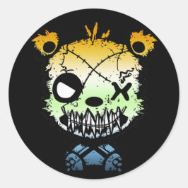 Pegatina Redonda Gótico AroAce Bandera del Orgullo Agénero Oso de c