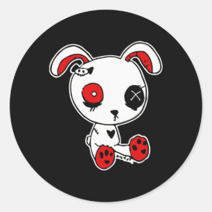 Pegatina Redonda Gótico Bunny Lazy Halloween disstume asustado góti