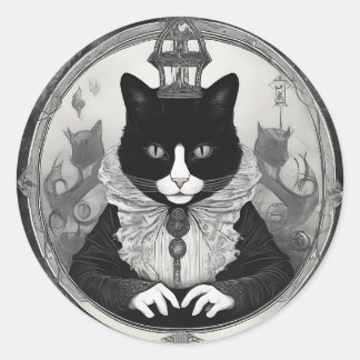 Pegatina Redonda Gótico Kitty