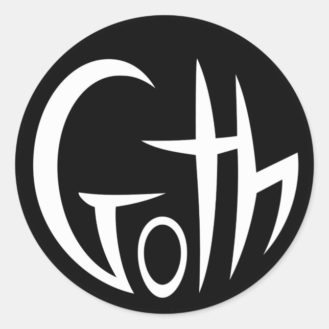 Pegatina Redonda Gótico (Letras apuntadas) (Anverso)