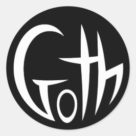 Pegatina Redonda Gótico (Letras apuntadas)