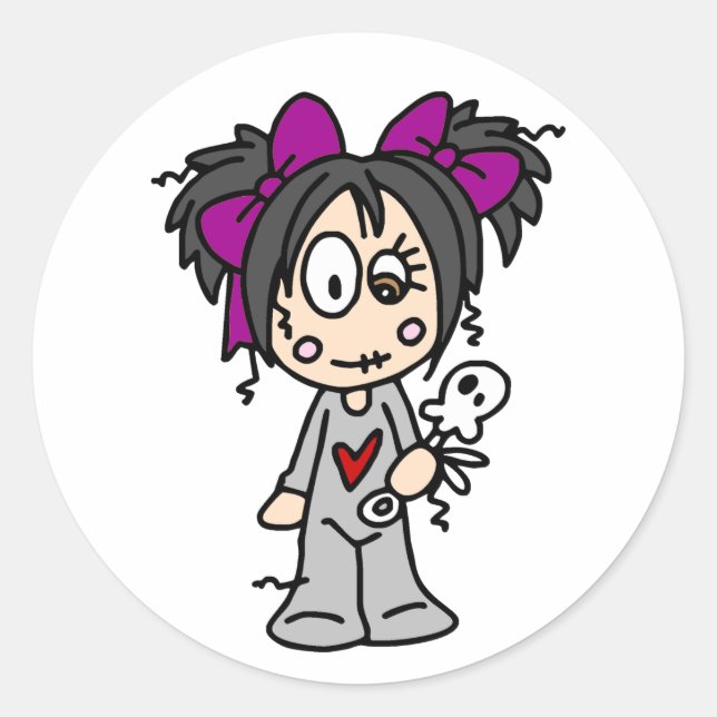 Pegatina Redonda Gótico lindo bebé (Anverso)