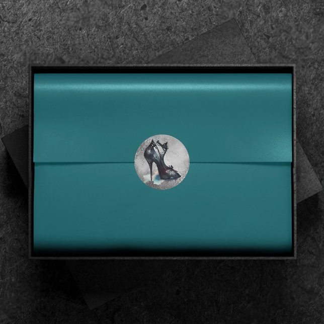 Pegatina Redonda Gótico Vogue Grunge | Altura Verde azulada Stilett (Subido por el creador)