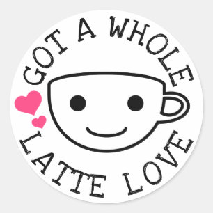 Pegatina Redonda Gotta Latte Love