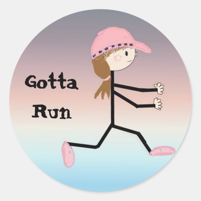 Pegatina Redonda Gotta Run (Anverso)
