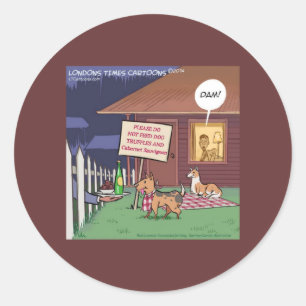 Pegatina Redonda Gourmet Dogs Funny