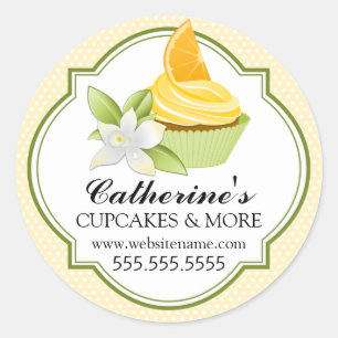 Pegatina Redonda Gourmet Naranja Slice Cupakes Panadería Sellas de