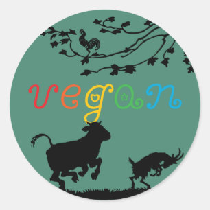 Pegatina Redonda Gozo vegan