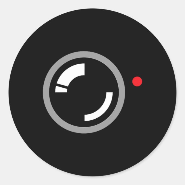 Pegatina Redonda Grabación secreta de video graciosa cámara Hallowe (Anverso)