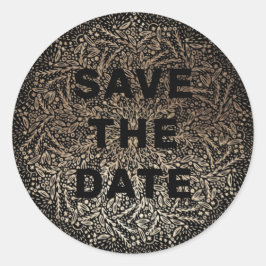 Pegatina Redonda Grabado en relieve, grabada en relieve, relieve | 