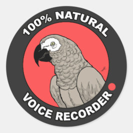 Pegatina Redonda Grabador de voz natural