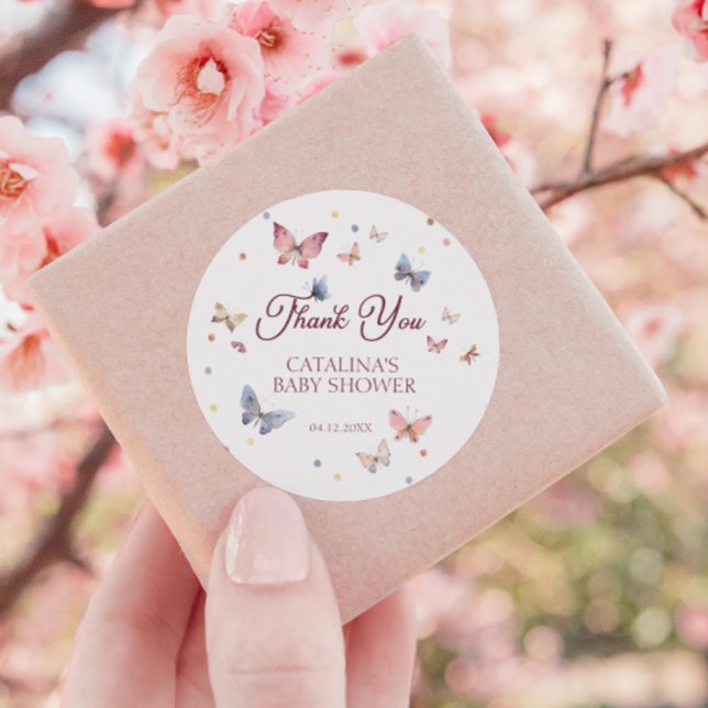 Pegatina Redonda Gracetil Mariposa Pastel Gracias (Subido por el creador)