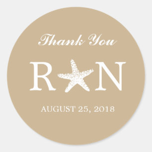 Pegatina Redonda Graceus Starfish   BODA