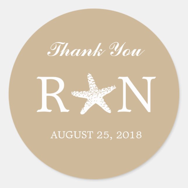 Pegatina Redonda Graceus Starfish | BODA (Anverso)