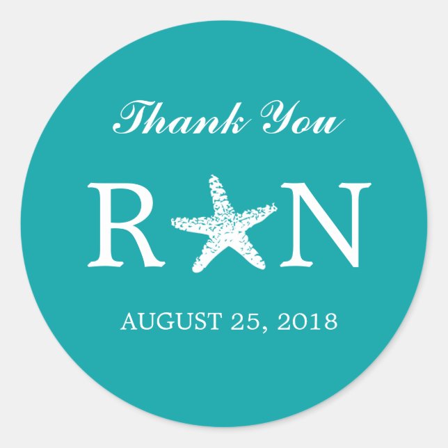 Pegatina Redonda Graceus Starfish | BODA (Anverso)