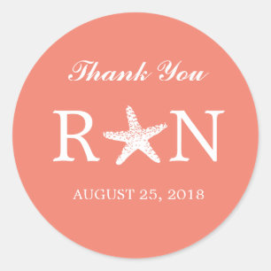 Pegatina Redonda Graceus Starfish   BODA