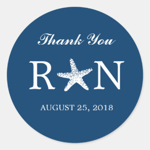 Pegatina Redonda Graceus Starfish   BODA