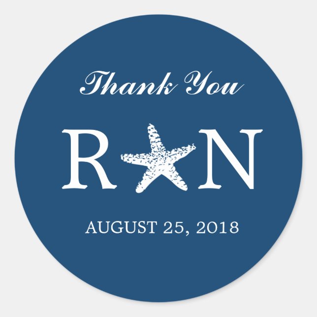 Pegatina Redonda Graceus Starfish | BODA (Anverso)