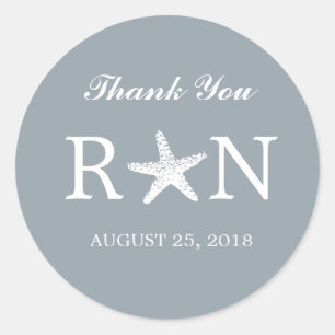 Pegatina Redonda Graceus Starfish   BODA