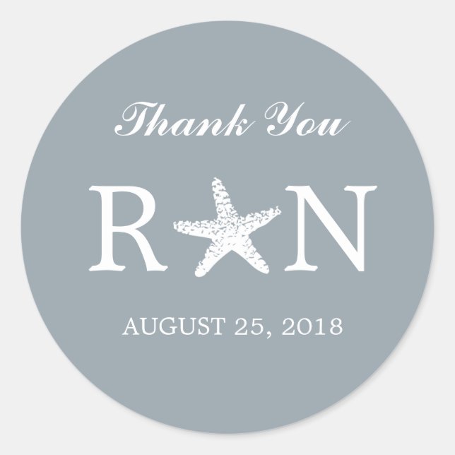 Pegatina Redonda Graceus Starfish | BODA (Anverso)