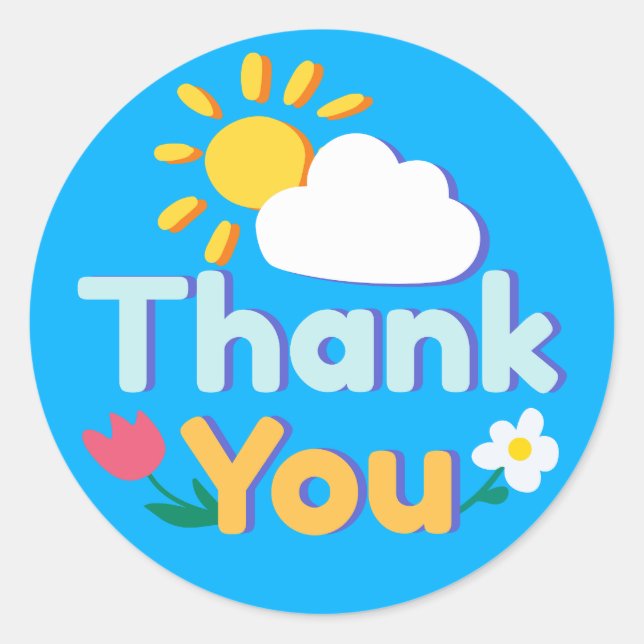 Pegatina Redonda Gracias (Anverso)