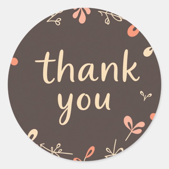 Pegatina Redonda gracias (Anverso)