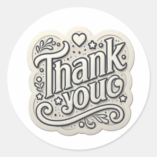 Pegatina Redonda Gracias (Anverso)