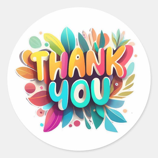 Pegatina Redonda Gracias (Anverso)