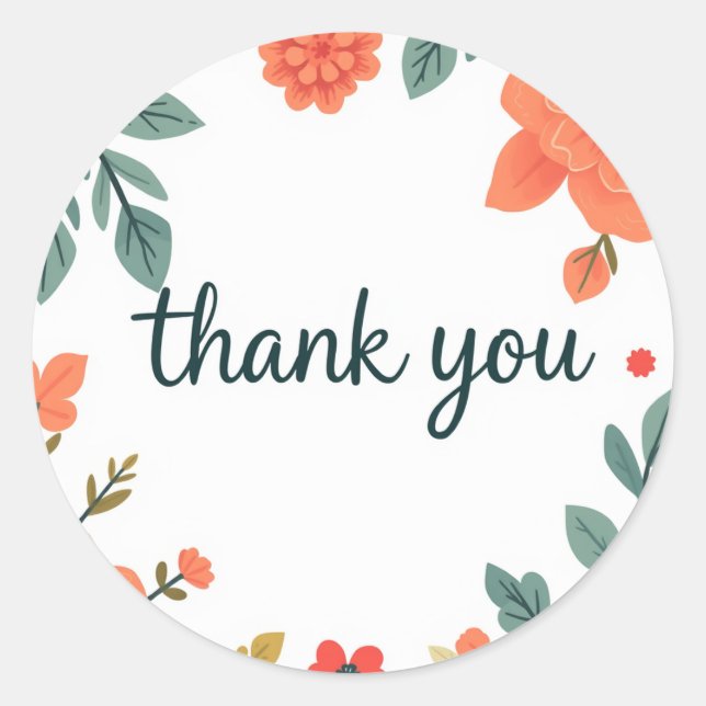 Pegatina Redonda gracias (Anverso)