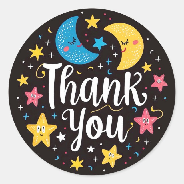 Pegatina Redonda Gracias (Anverso)