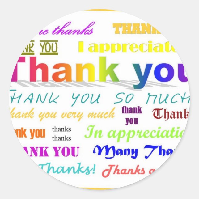 Pegatina Redonda Gracias (Anverso)