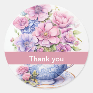 Pegatina Redonda Gracias, 11 taza de flores Hershey's Miniatures