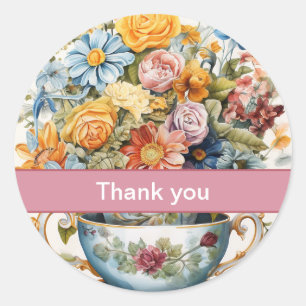 Pegatina Redonda Gracias 13 Taza de flores Hershey's Miniatures
