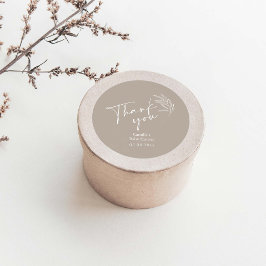 Pegatina Redonda Gracias a Baby Shower Neutral Moderno de Género