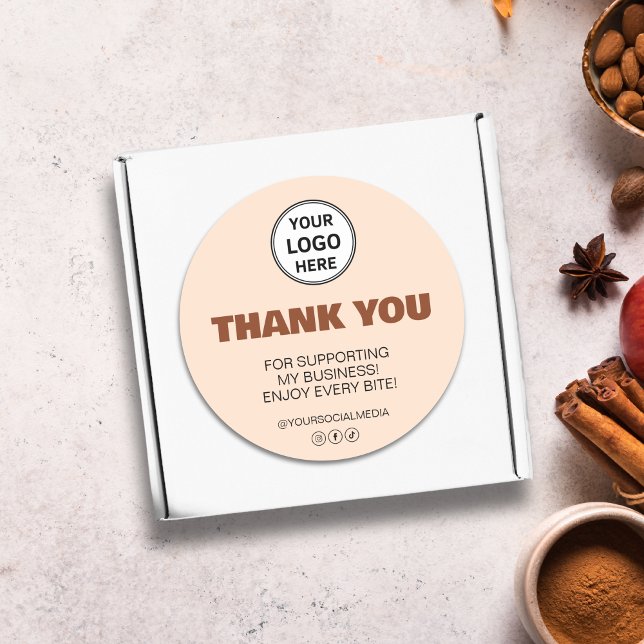 Pegatina Redonda Gracias a Bakery Business (Thank You Bakery Business Classic Round Sticker)