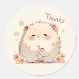 Pegatina Redonda Gracias a Cute Animal Mouse