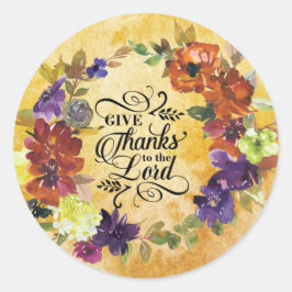 Pegatina Redonda Gracias a Jehovah, Acción de Gracias