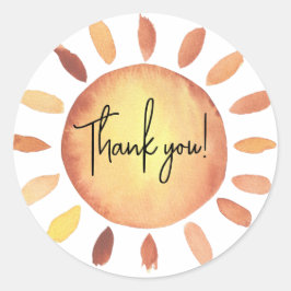 Pegatina Redonda Gracias a la ducha de bebé solar