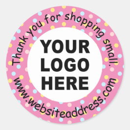Pegatina Redonda Gracias a la pequeña empresa