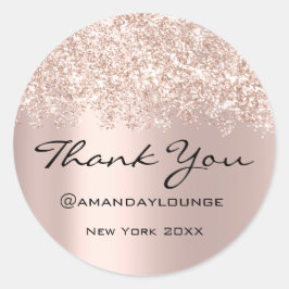 Pegatina Redonda Gracias a la pequeña empresa Confetti Rosa Instagr