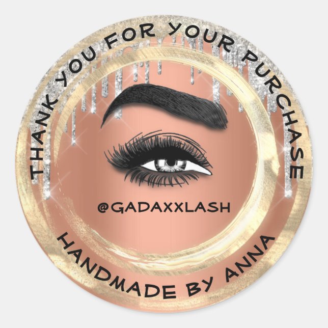 Pegatina Redonda Gracias a los artistas de maquillaje de compras La (Anverso)