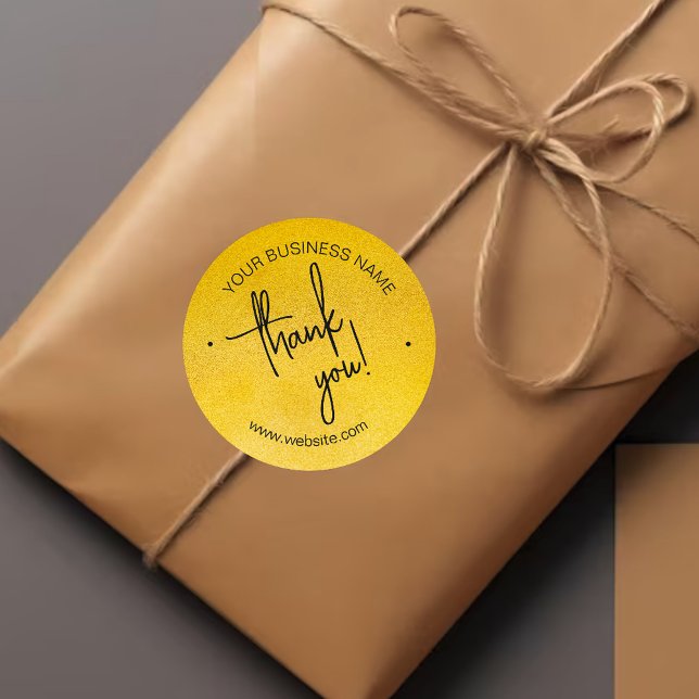 Pegatina Redonda Gracias a los negocios con guiones de oro (Subido por el creador)